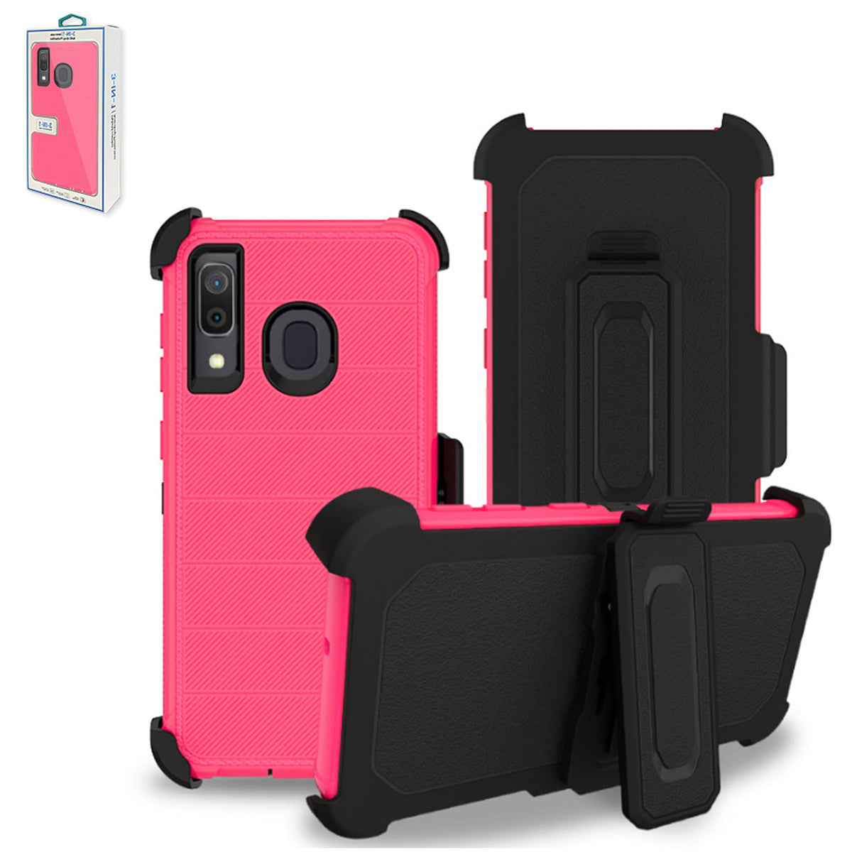 3-In-1 Hibried Swaar Diens Holster Combo Tas In Warm Pienk - Duursaam & Betroubaar