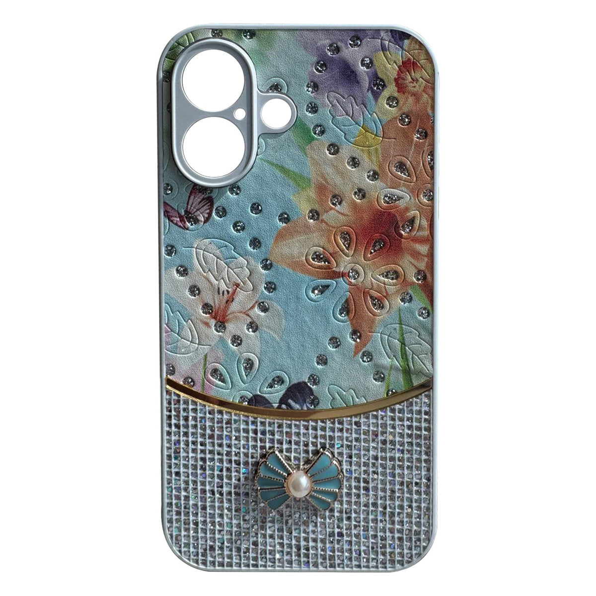 iPhone 16 Compatible Sparkle Glitter Bling Phone Case in White With Colorful Cover For iPhone 16 - Shockproof Protection by