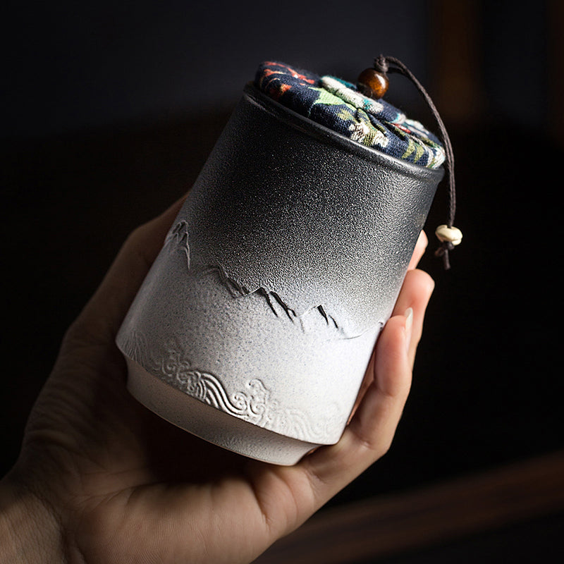 Retro Tea Container Ceramics Luxury Pot Sealed Pot Small Smell Proof