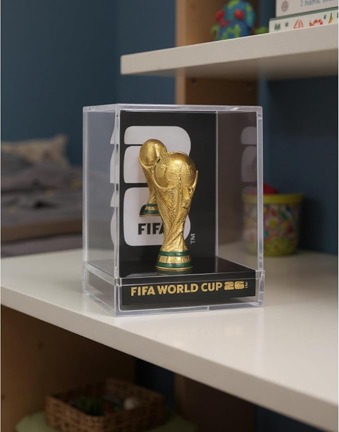 FIFA World Cup 2026 Mini Trophy Replica – Collectible Display Case Gift for Soccer Fans
