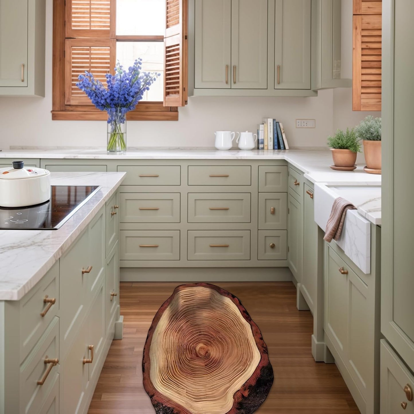 Brown Wood Grain Bath Mat Cute Annual Ring Bathroom Rugs Funny Non Slip Bathtub Decor Mats Super Absorbent Floor Carpet Machine Washable Quick Dry Bathmat For Tub, Shower Bedroom Kitchen 23.6x35.4IN