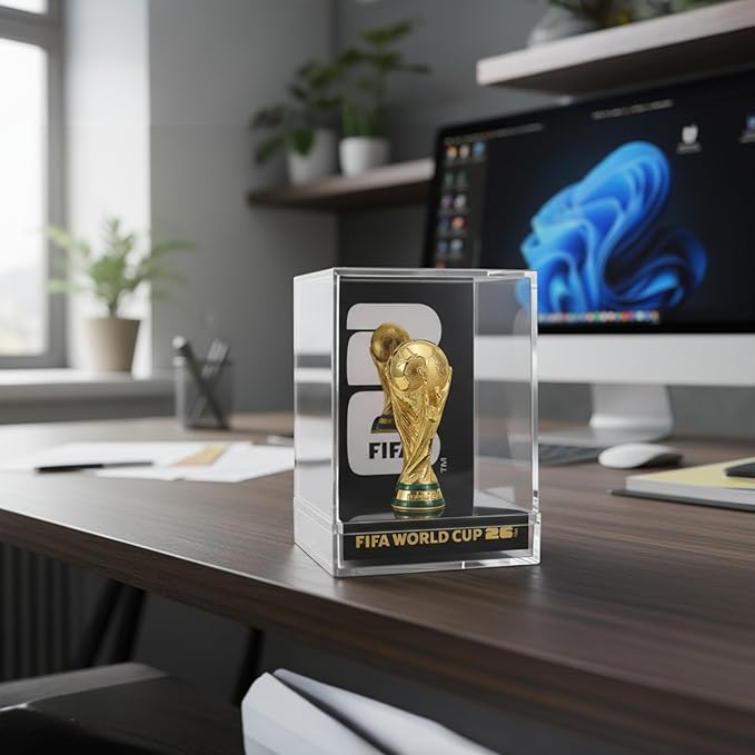 FIFA World Cup 2026 Mini Trophy Replica – Collectible Display Case Gift for Soccer Fans