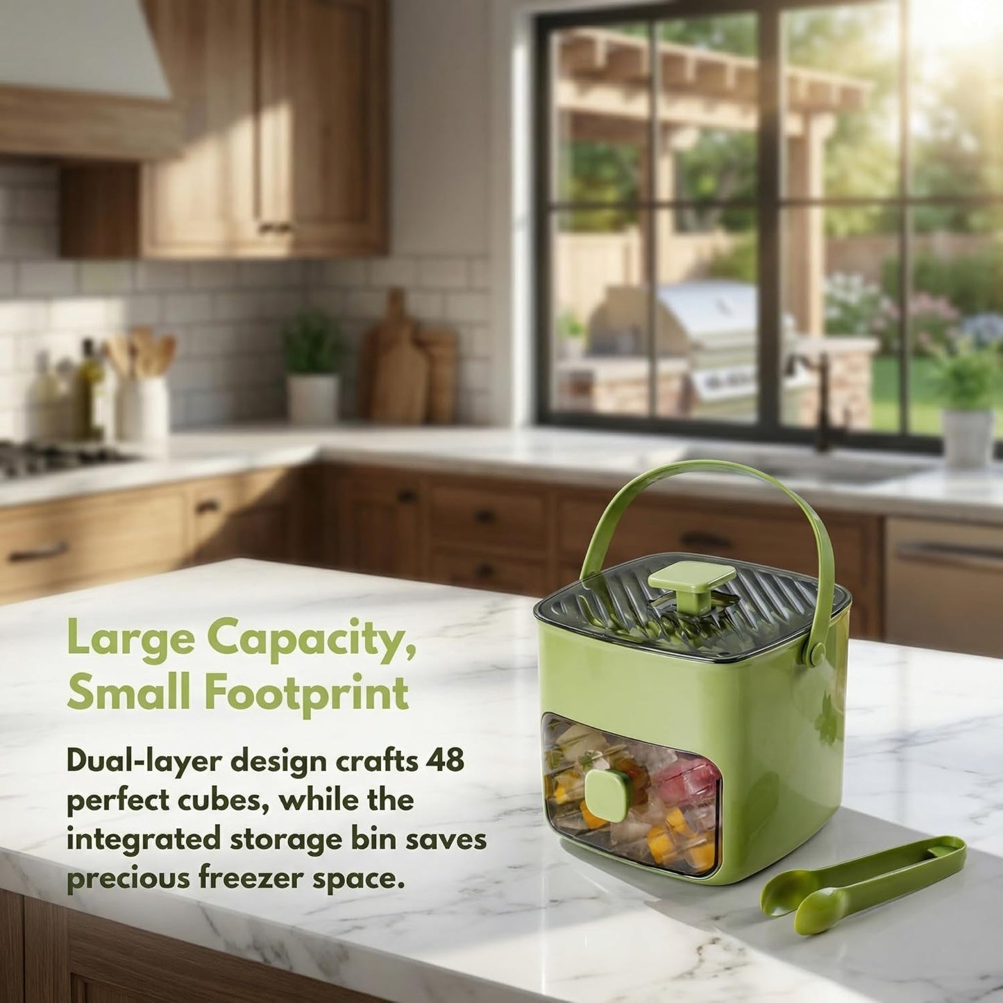Portable Ice Maker with Lid and Storage Box