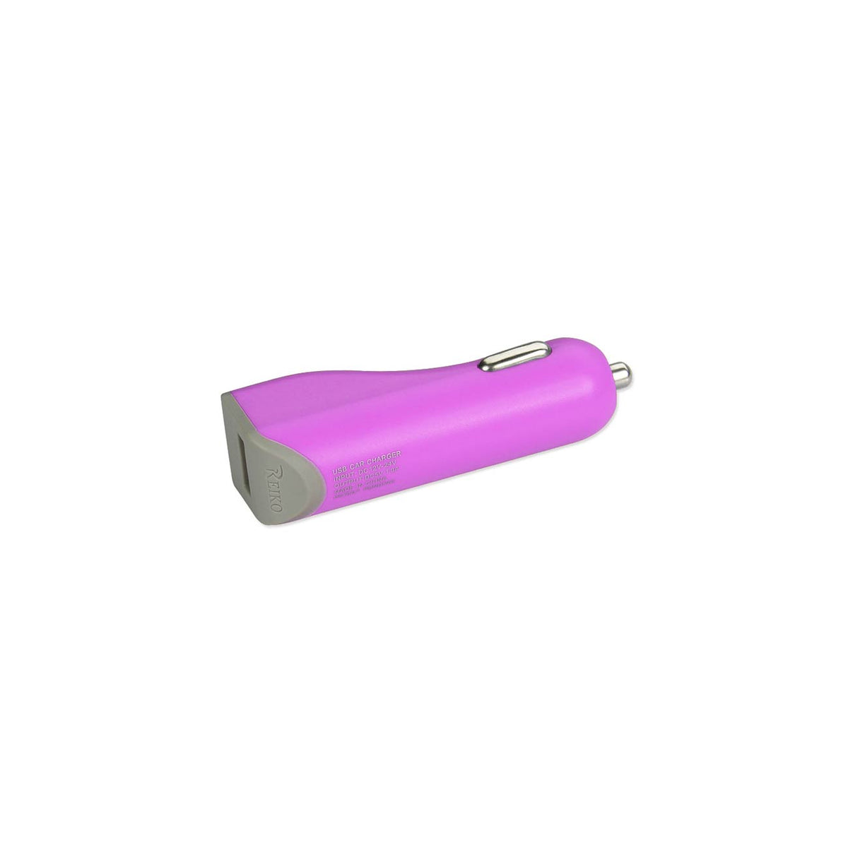 CARGADOR DE COCHE MICRO USB CON CABLE DE DATOS USB EN MORADO - Ultrafino y fiable