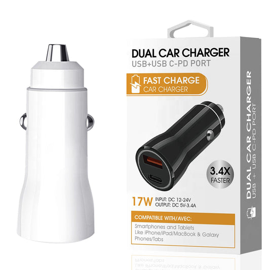 USB & USB-C PD-poort Dubbele Motorklaaier in Wit - Hoogwaardig en Betroubaar