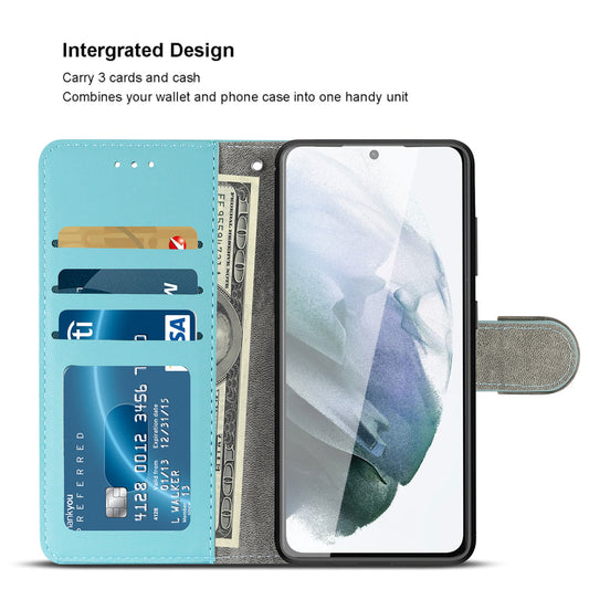 Funda tipo cartera 3 en 1 para SAMSUNG GALAXY S21/S30 PLUS en azul - Resistente a golpes y fiable