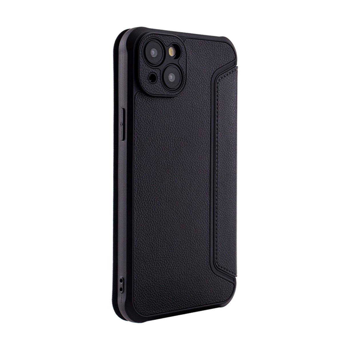 iPhone 15 PLUS Versoenbare Magnetiese beursie Leerfoonhouer Vir Apple iPhone 15 PLUS In Swart (FC36-IPH15PLUSBK) - Premium Beskerming deur