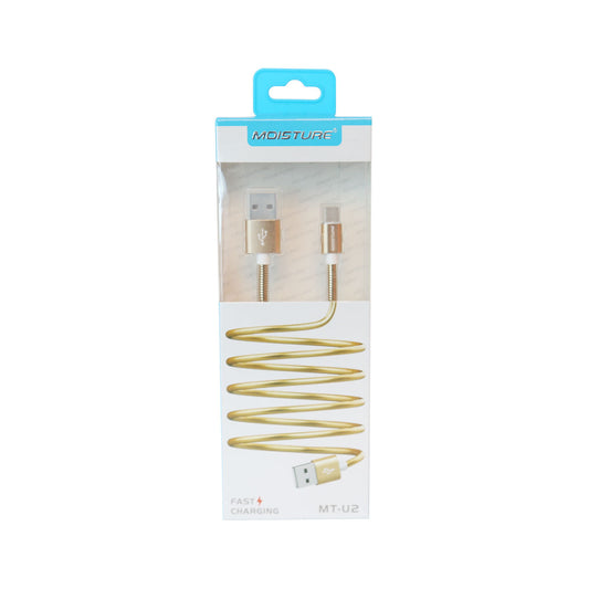 Moisture 2.6A Premium Full Hi-Speed Data Cable In Gold - Heavy Duty & Reliable
