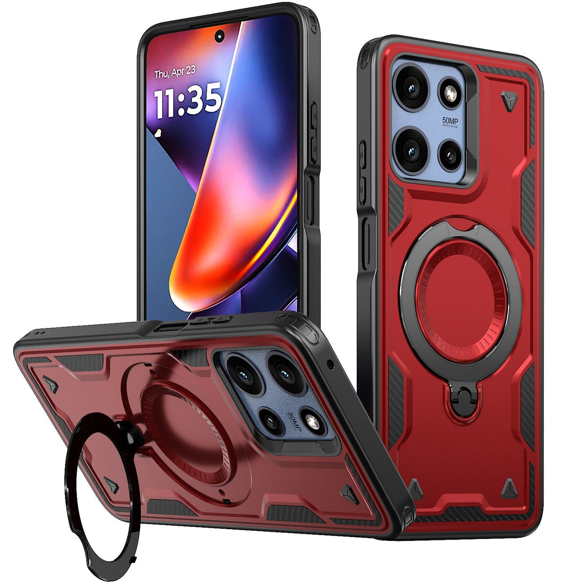 Soporte Versátil Magnético Giratorio 360° Gris Compatible con Motorola Moto G 5G 2025 - Premium y Fiable