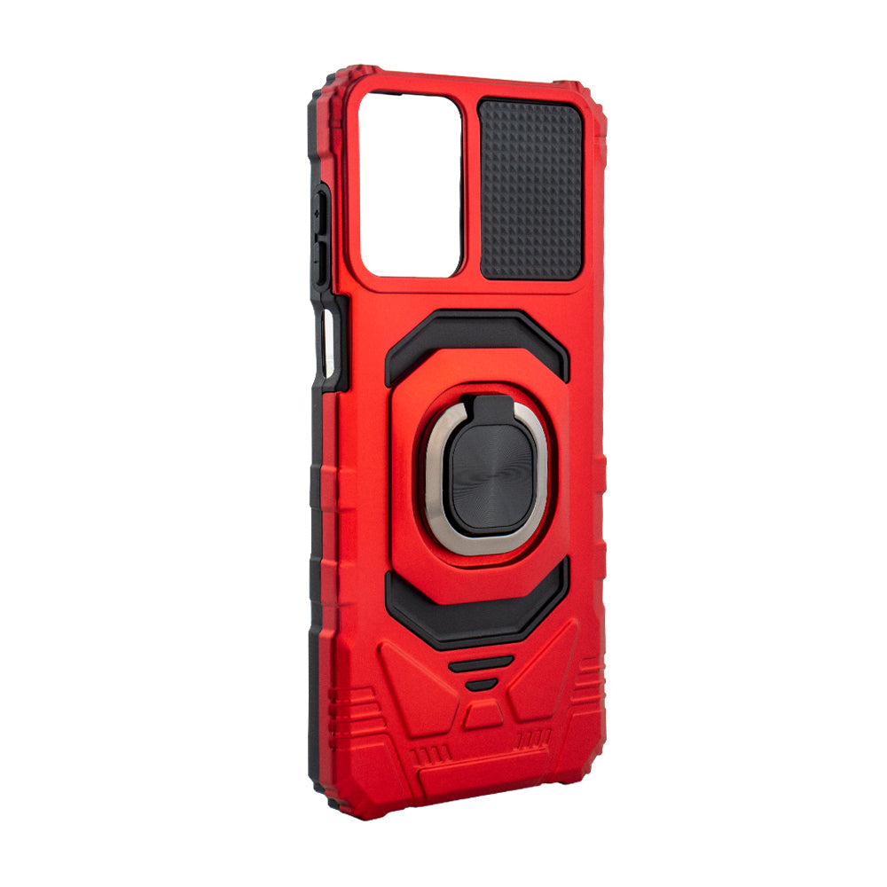 Funda Antigolpes de TPU con Anillo de Soporte para Motorola Moto G 5G (2024) en ROJO - Premium y Fiable