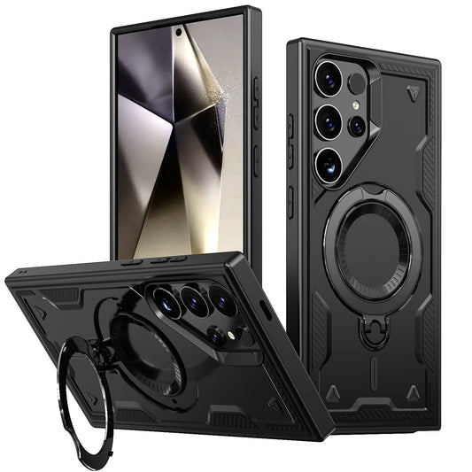 Soporte Magnético Giratorio 360 Grados Versátil Negro Compatible con Samsung Galaxy A25 - Cristalino y Fiable