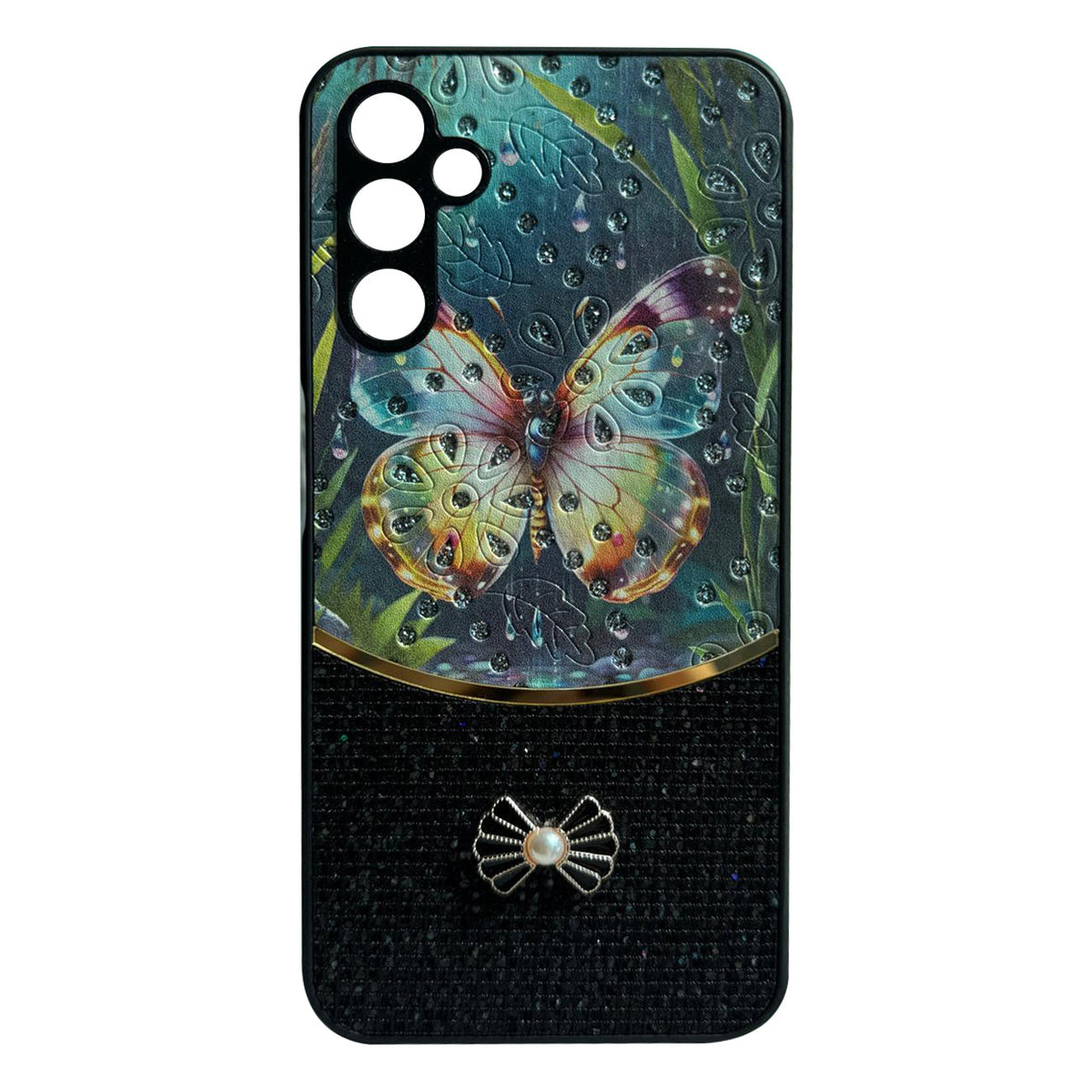 Sparkle Glitter Bling Phone Case in Black With Colorful Cover For Galaxy S25 Plus - Crystal Clear & Reliable