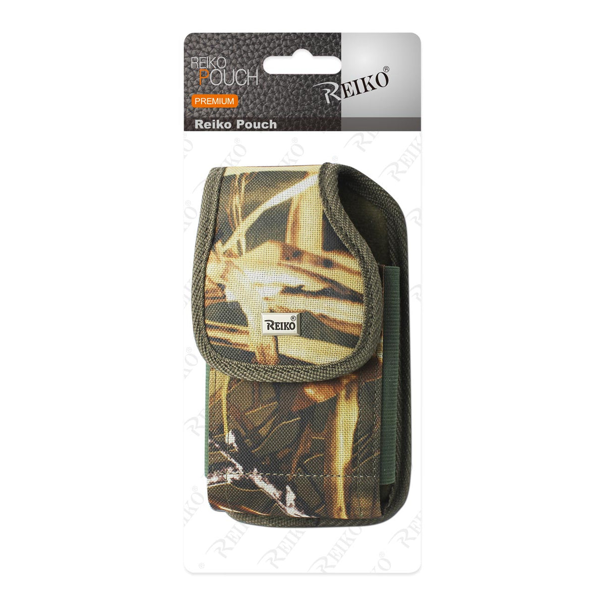 Vertical Rugged Pouch With Metal Belt Clip In Camouflage (4.4X2.3X0.9 Inches) - Durable & Reliable